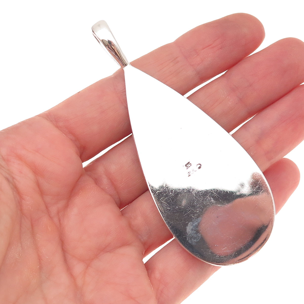 Janice Girardi 925 Sterling Silver Vintage Floral Teardrop Oxidized Pendant
