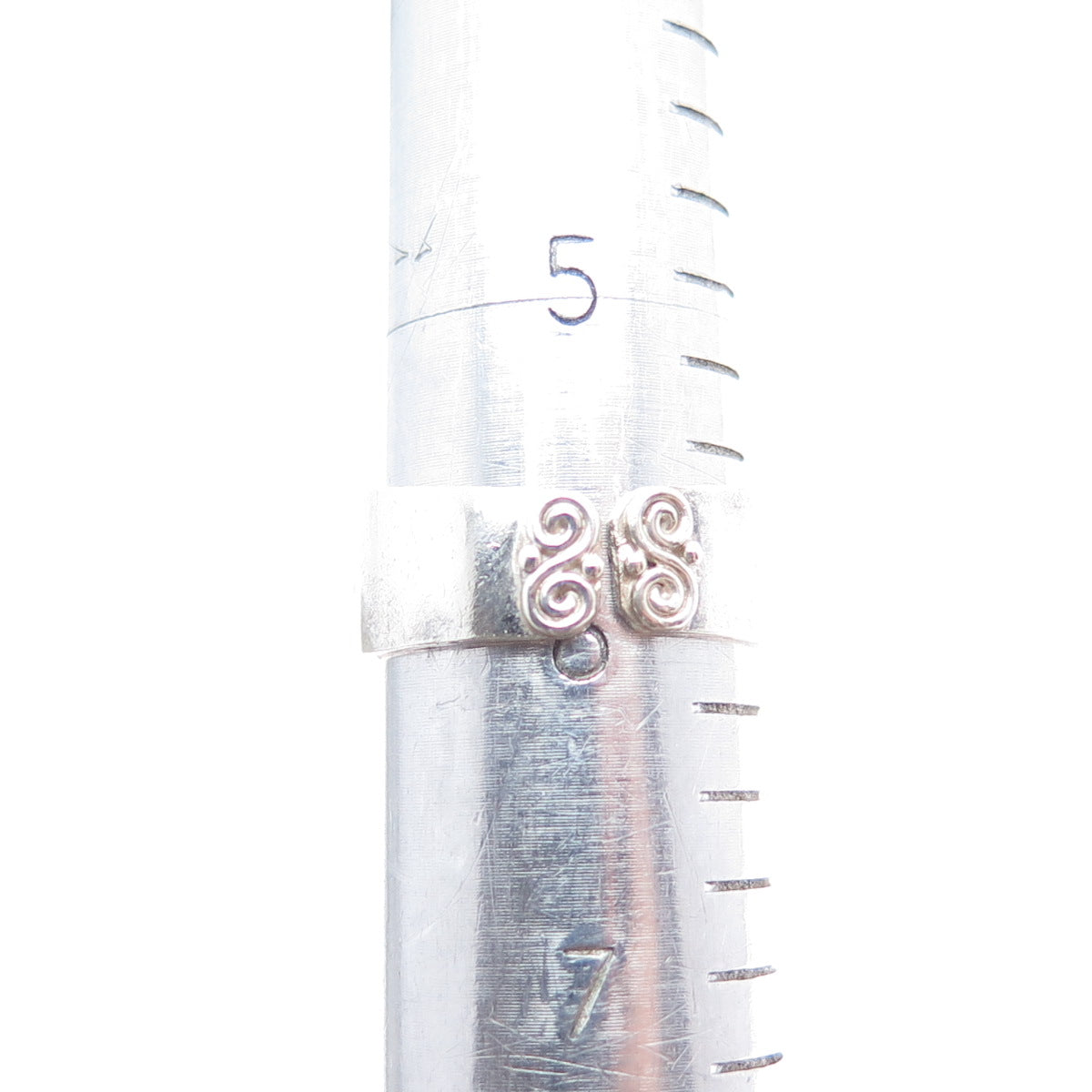 SAJEN 925 Sterling Silver Vintage Real Turquoise Spiral Adjustable Ring Size 6