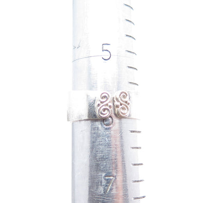 SAJEN 925 Sterling Silver Vintage Real Turquoise Spiral Adjustable Ring Size 6