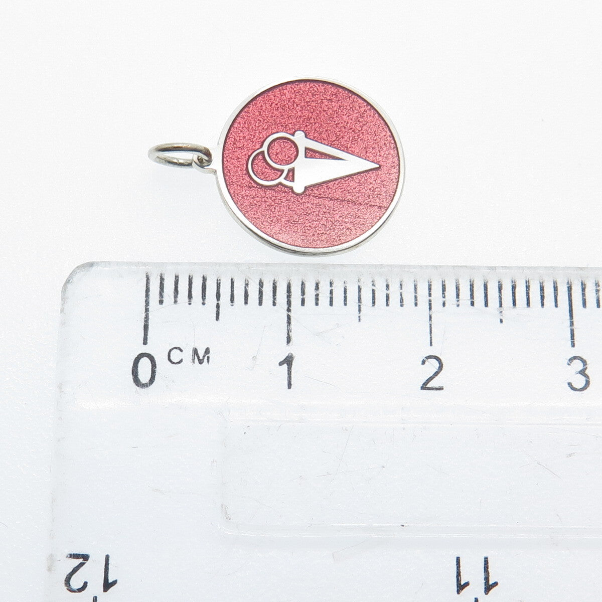 925 Sterling Silver Rose Enamel Ice Cream Round Cut Minimalist Charm Pendant