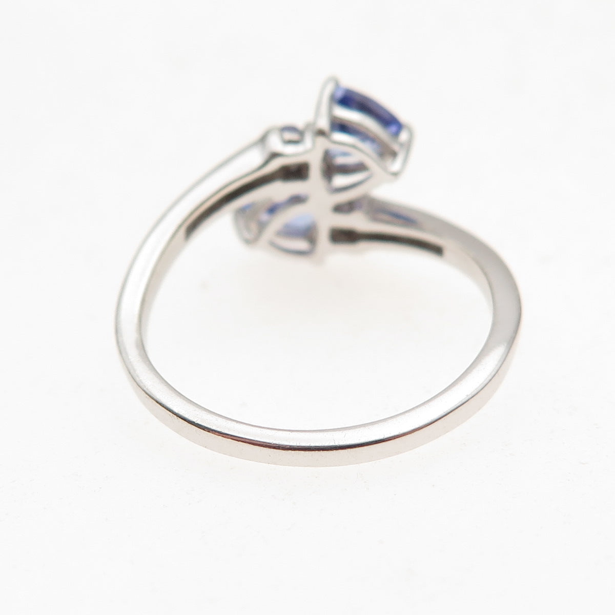 Chuck Clemency 925 Sterling Silver Real Tanzanite Bypass Ring Size 7.25