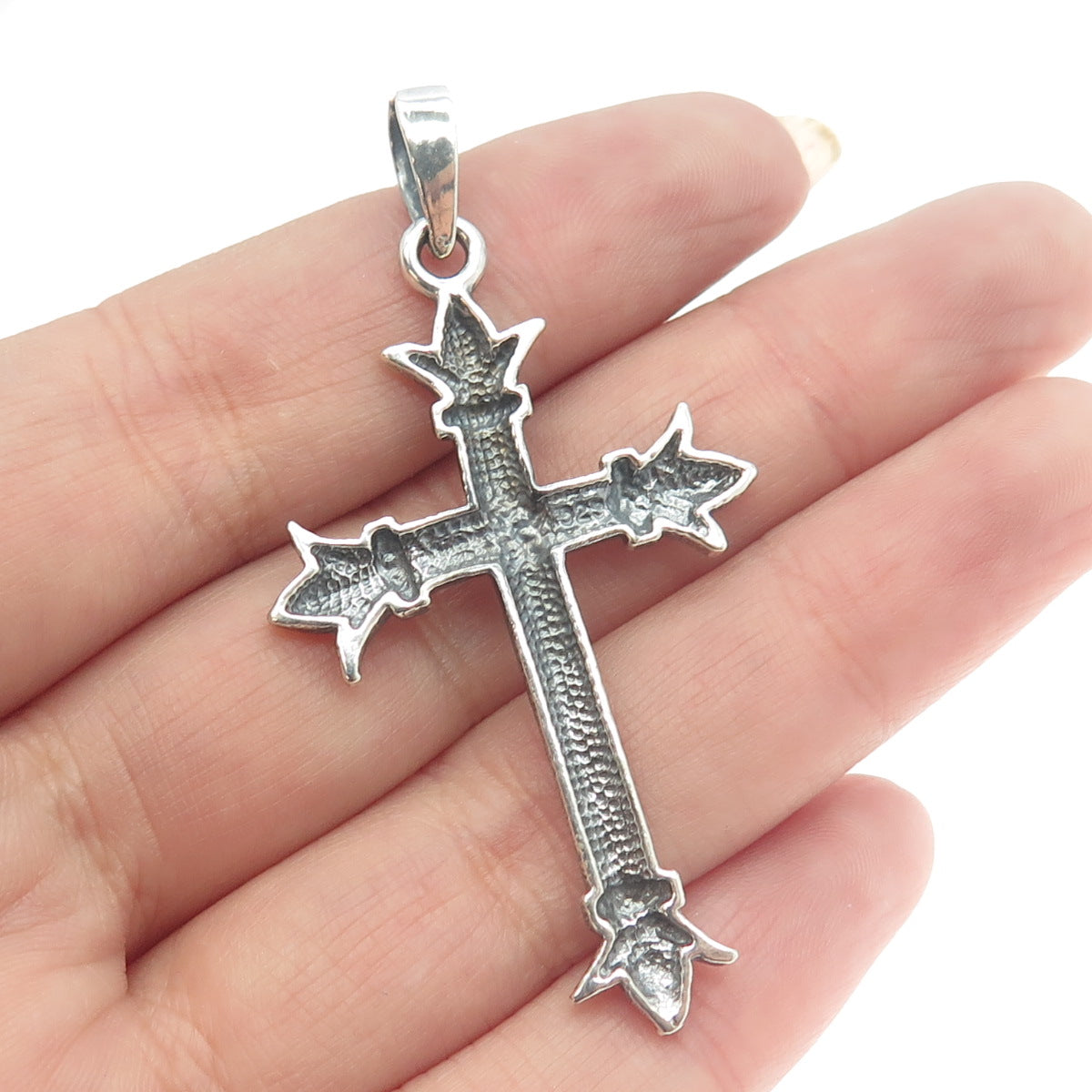 925 Sterling Silver Vintage West Syrian Cross Pendant