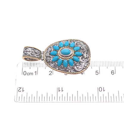 MICHAEL VALITUTTI Gems En Vogue Sterling Silver 2-Tone Real Turquoise Pendant