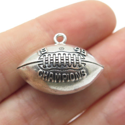 925 Sterling Silver Antique 1949 Football Champions 3D Charm Pendant