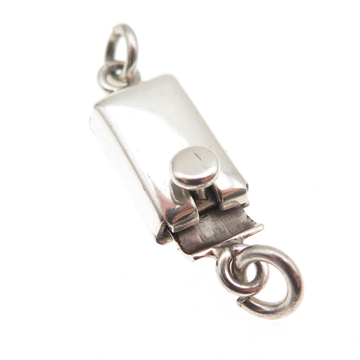 925 Sterling Silver Vintage Mexico Bracelet / Necklace Box Lock Clasp