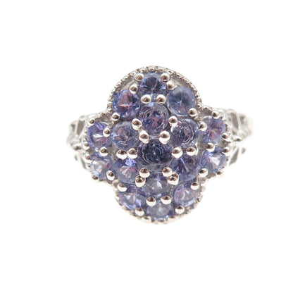 Chuck Clemency 925 Sterling Silver Real Tanzanite Butterfly Ring Size 8