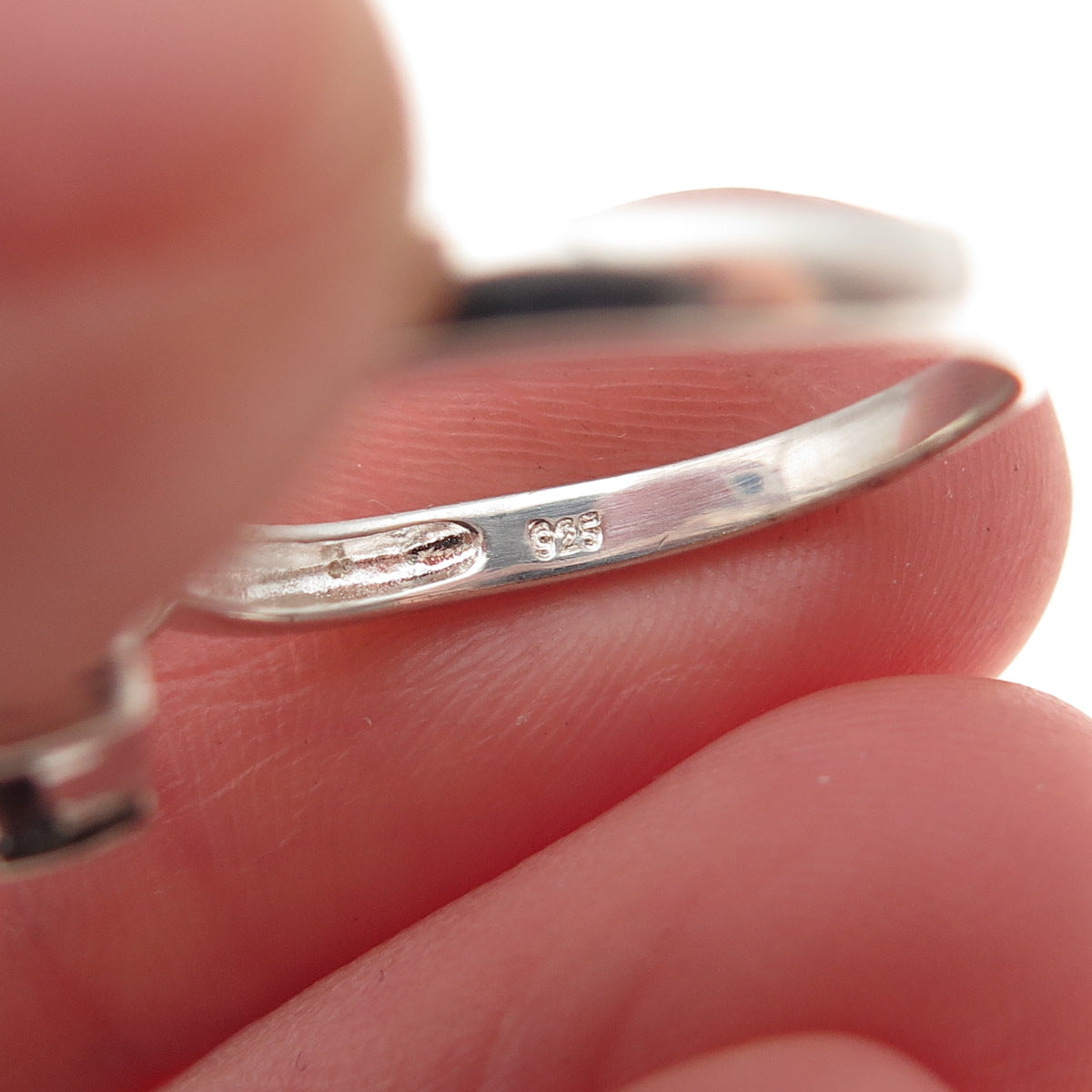 925 Sterling Silver Real Diamond Accent & Sapphire Bypass Ring Size 7