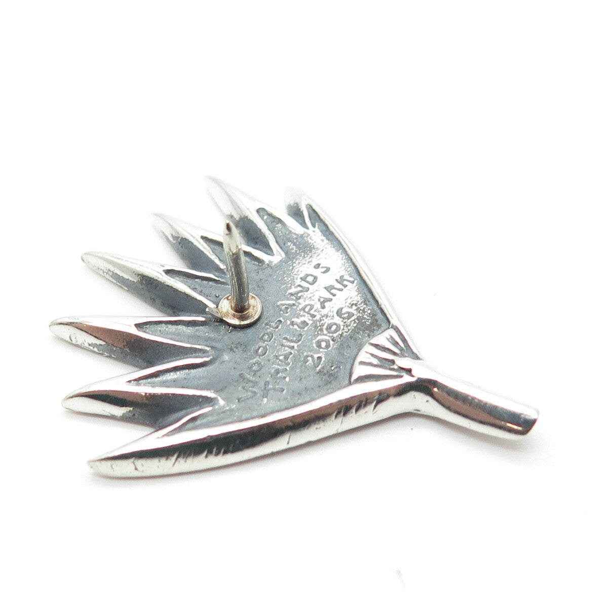 925 Sterling Silver Vintage 2006 "Woodlands Trail & Park" Leaf Pin