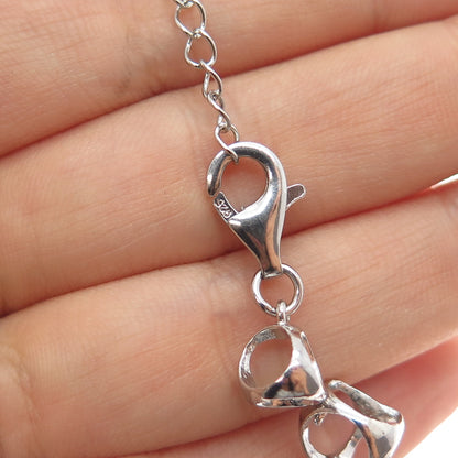 925 Sterling Silver Vintage Modernist Chain Necklace 16-18"