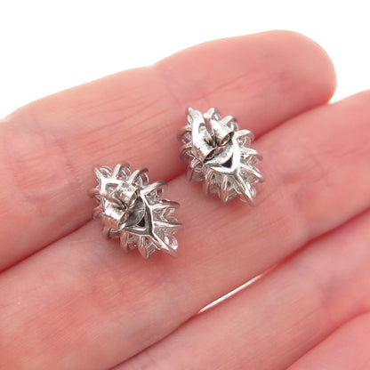 925 Sterling Silver Marquise-Cut Blue & Round-Cut White C Z Stud Earrings