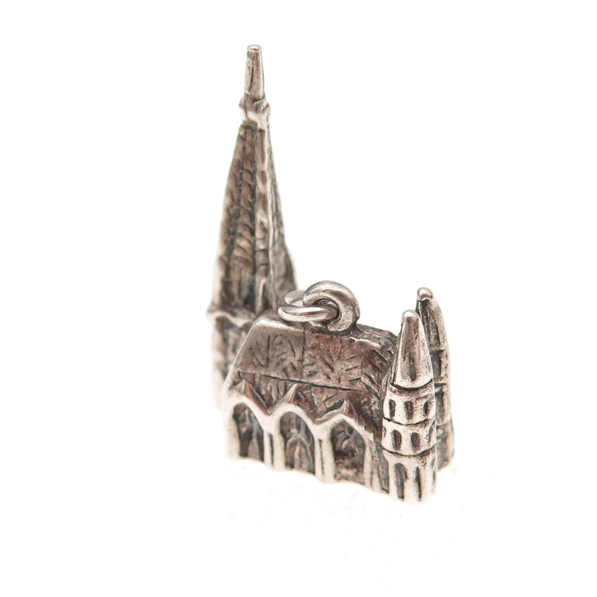835 Silver Antique Art Deco St. Stephen's Cathedral Vienna 3D Charm Pendant