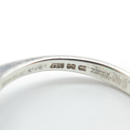 925 Sterling Silver Oval & Heart-Cut Green White C Z Ring Size 8.75