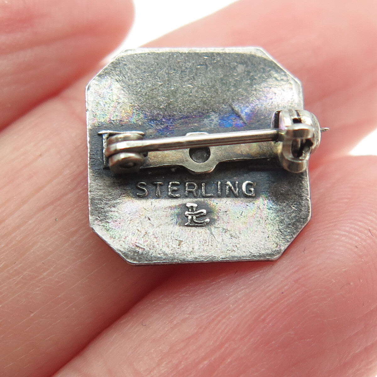 925 Sterling Silver Vintage 4-H Club 3rd Year Membership Achievement Pin Brooch