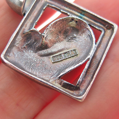 925 Sterling Silver Vintage Dragon Scale Oxidized Charm Pendant