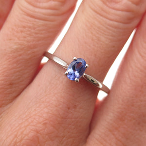 Chuck Clemency 925 Sterling Silver Real Oval-Cut Tanzanite Ring Size 8.25