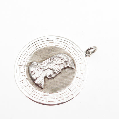 925 Sterling Silver Vintage Ares Greek God Charm Pendant