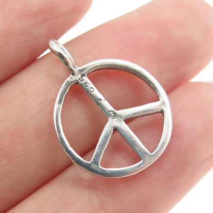 925 Sterling Silver Vintage Symbol of Peace Pendant