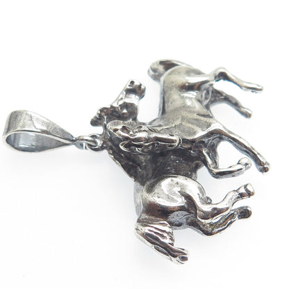 JWK JOHN KESSLER 925 Sterling Silver Vintage Wild Horses Oxidized Pendant