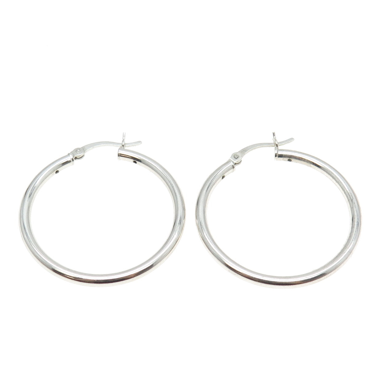 925 Sterling Silver Tube Hoop Earrings