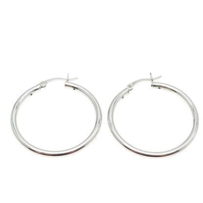 925 Sterling Silver Tube Hoop Earrings