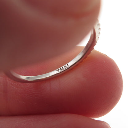 925 Sterling Silver Round-Cut C Z Half Eternity Stackable Band Ring Size 5.25