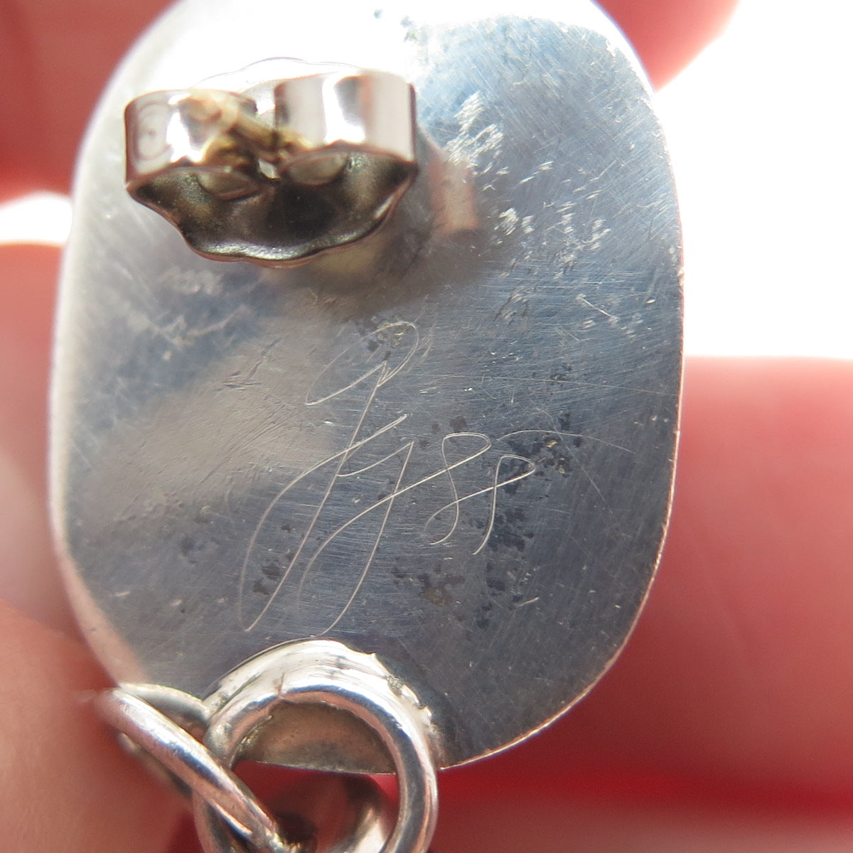 GG ORG DESIGNER Sterling 14K Gold Posts Vintage Jasper & Onyx Scarab Earrings