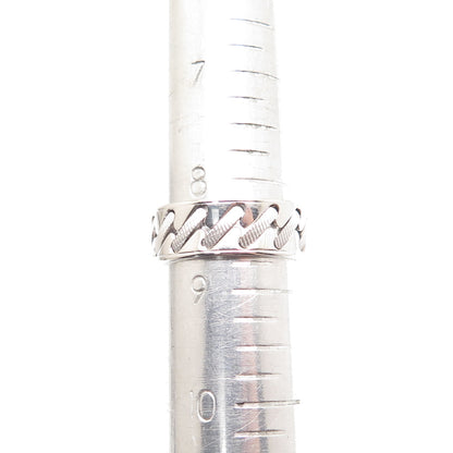NEOS 925 Sterling Silver Textured Sewing Stitches Band Ring Size 8.75