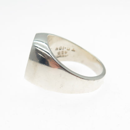925 Sterling Silver Vintage Mexico Real Black Onyx Signet Ring Size 11