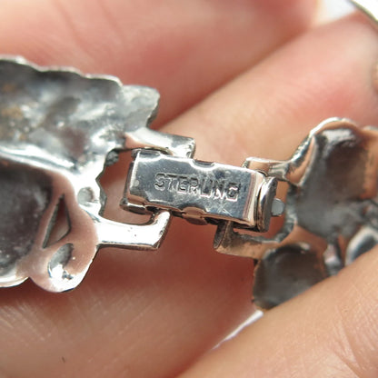925 Sterling Silver Vintage Fancy Link Bracelet 7"
