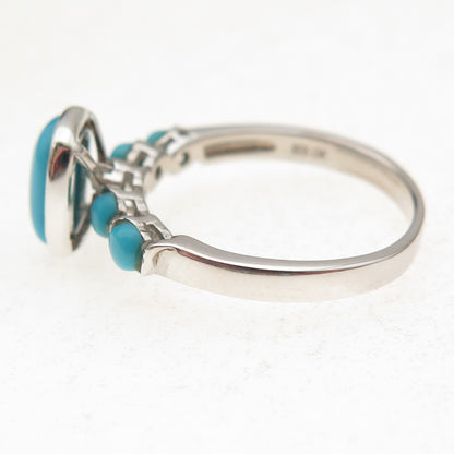 925 Sterling Silver Real Sleeping Beauty Turquoise Ring Size 8