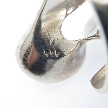 925 Sterling Silver Vintage Mexico Modernist Wavy Ring Size 7.75