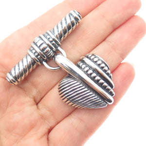 JUDITH RIPKA 925 Sterling Silver Vintage Heart Oxidized Pin Brooch