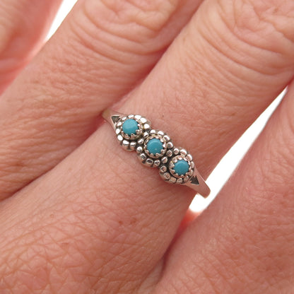 Bell Trading Post Old Pawn 925 Sterling Silver Vintage Turquoise Ring Size 6.75