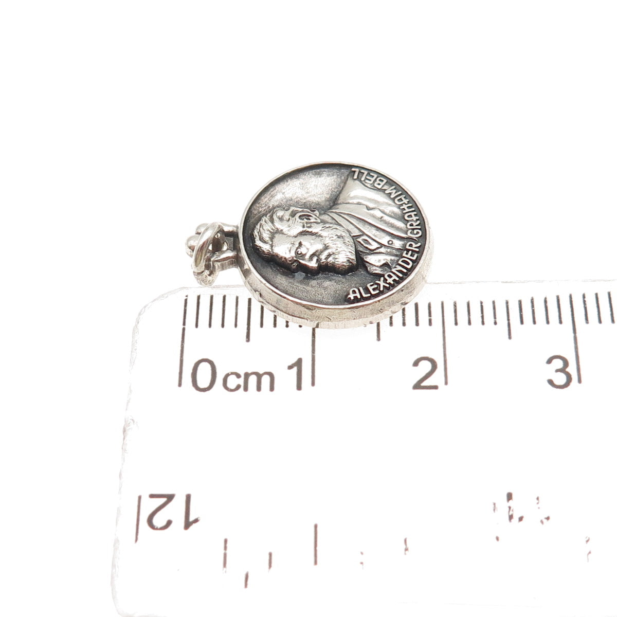 O.C. Tanner 925 Sterling Silver Vintage Alexander Graham Bell Mini Charm Pendant