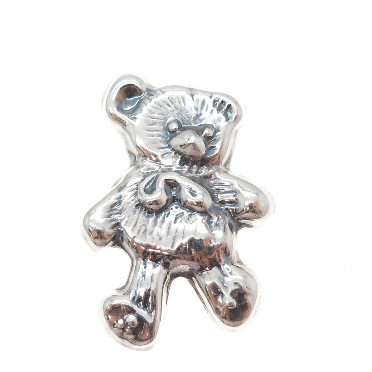 925 Sterling Silver Vintage Mexico Teddy Bear Oxidized Pendant