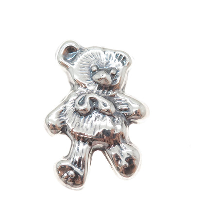 925 Sterling Silver Vintage Mexico Teddy Bear Oxidized Pendant