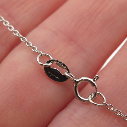 925 Sterling Silver Real Oval-Cut Blue Topaz Cable Chain Necklace 18"