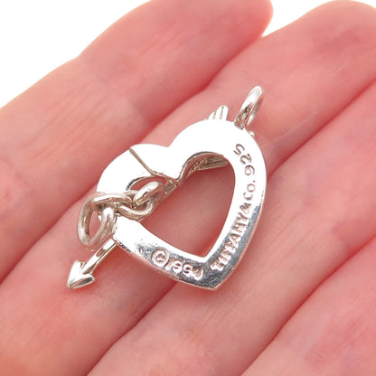 Tiffany & Co. 925 Sterling Silver Vintage 1994 Heart & Arrow Toggle Lock Clasp