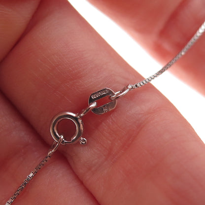 925 Sterling Silver Round-Cut C Z Letter G Initial Box Chain Necklace 18"