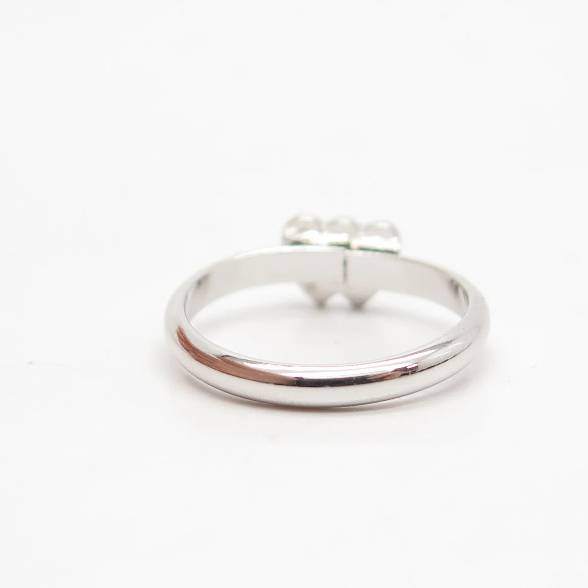 925 Sterling Silver Vintage Double Heart Ring Size 5