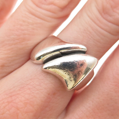 Pia Rauff 925 Sterling Silver Vintage Denmark Modernist Oxidized Ring Size 7