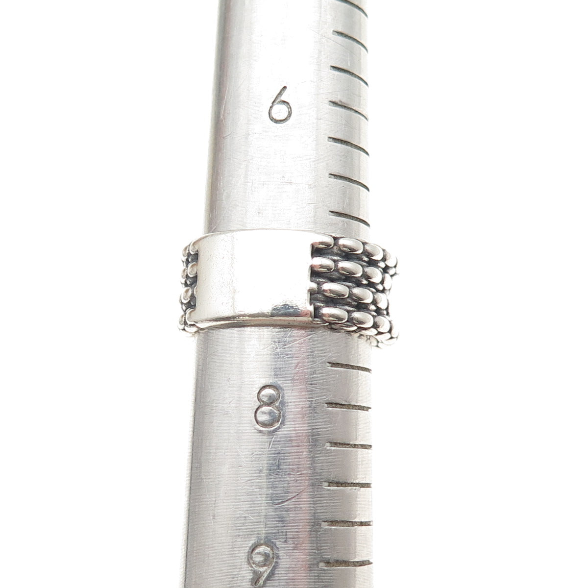 925 Sterling Silver Vintage Multi-Row Chain Crisscross Oxidized Ring Size 7.5