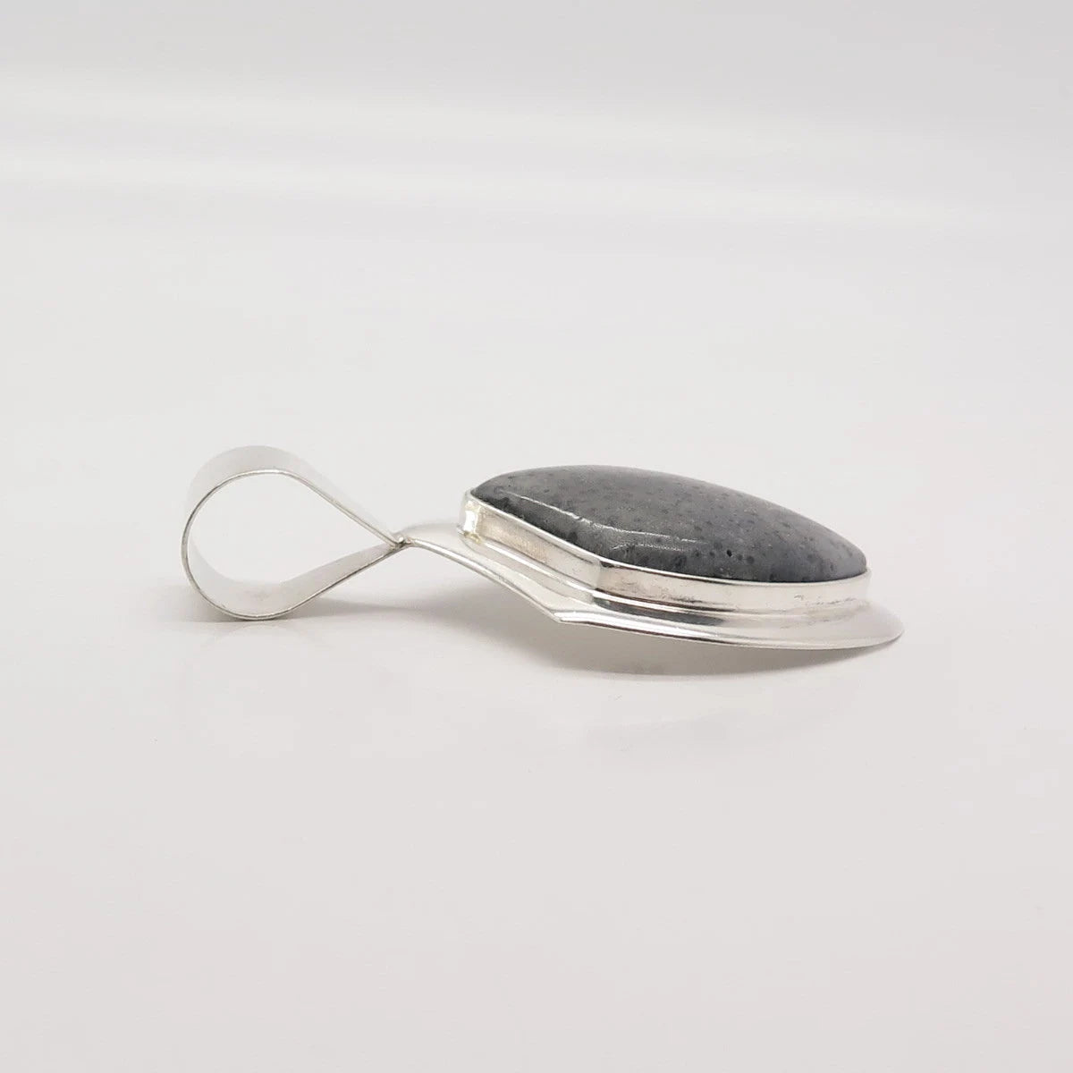 925 Sterling Silver Vintage Jay King Desert Rose Real Fossil Abstract Pendant