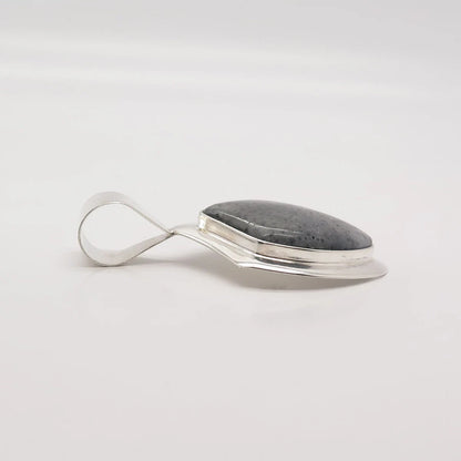 925 Sterling Silver Vintage Jay King Desert Rose Real Fossil Abstract Pendant