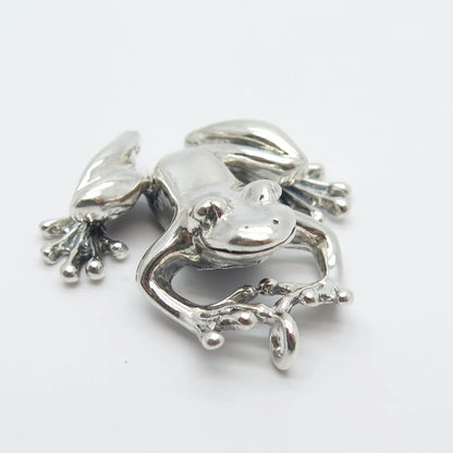 925 Sterling Silver Vintage Frog For Good Luck Pendant