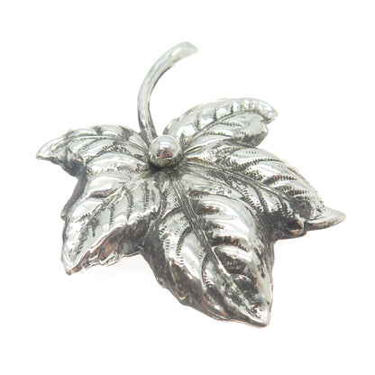 925 Sterling Silver Antique Art Deco Leaf Floral Pin Brooch