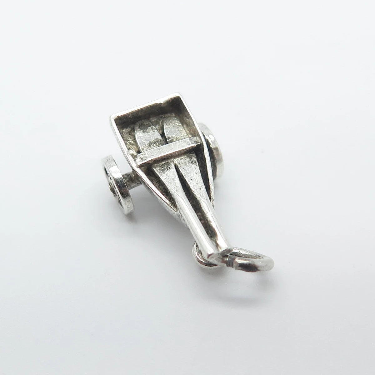 925 Sterling Silver Vintage Cart 3D Charm Pendant