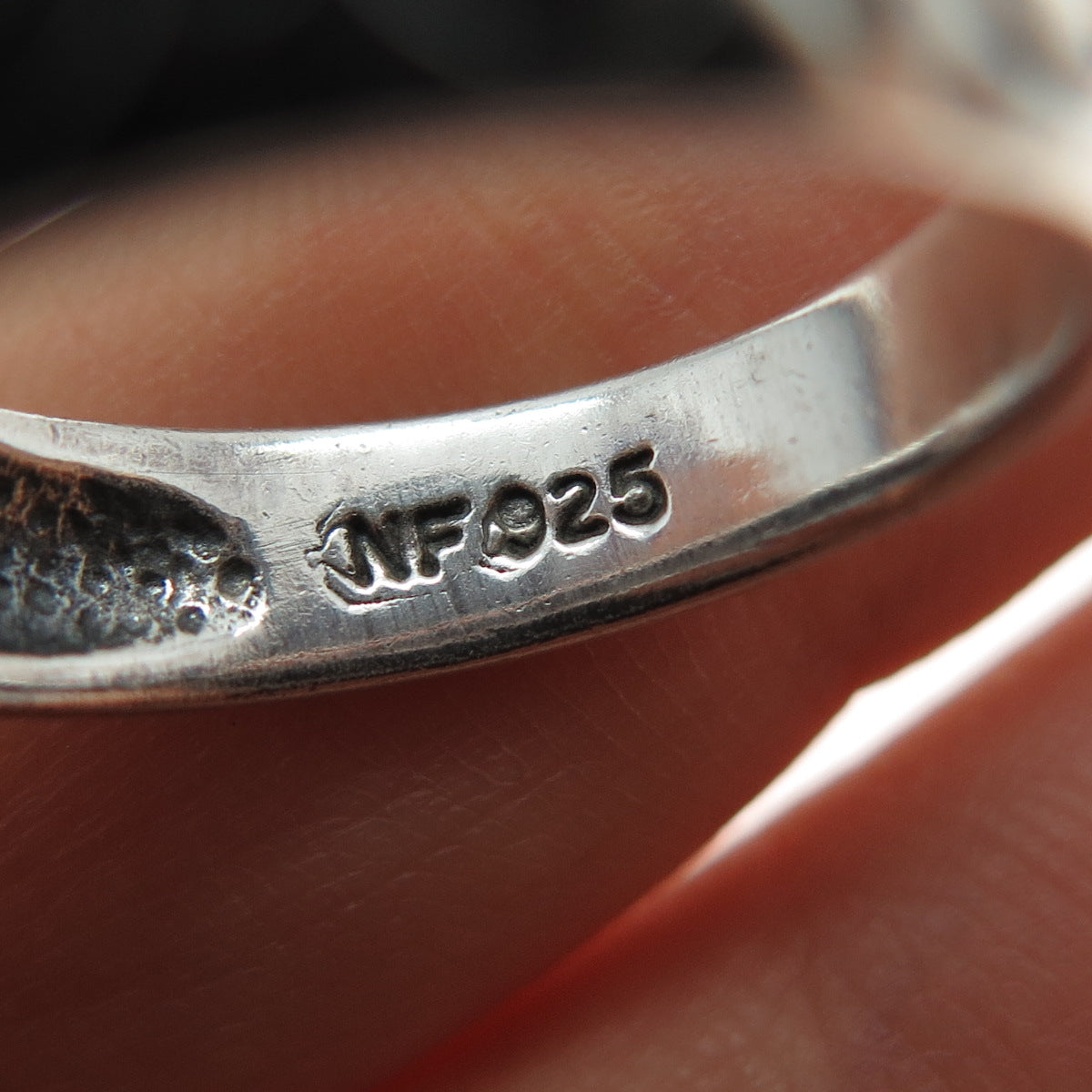 CHAPAL ZENRAY 925 Sterling Silver Vintage Wave Oxidized Band Ring Size 7.25