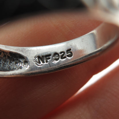 CHAPAL ZENRAY 925 Sterling Silver Vintage Wave Oxidized Band Ring Size 7.25