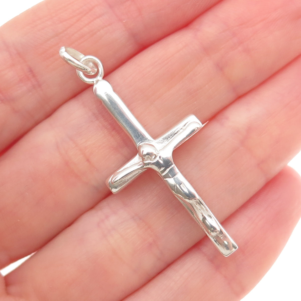 925 Sterling Silver Vintage Crucifix Cross Religious Charm Pendant